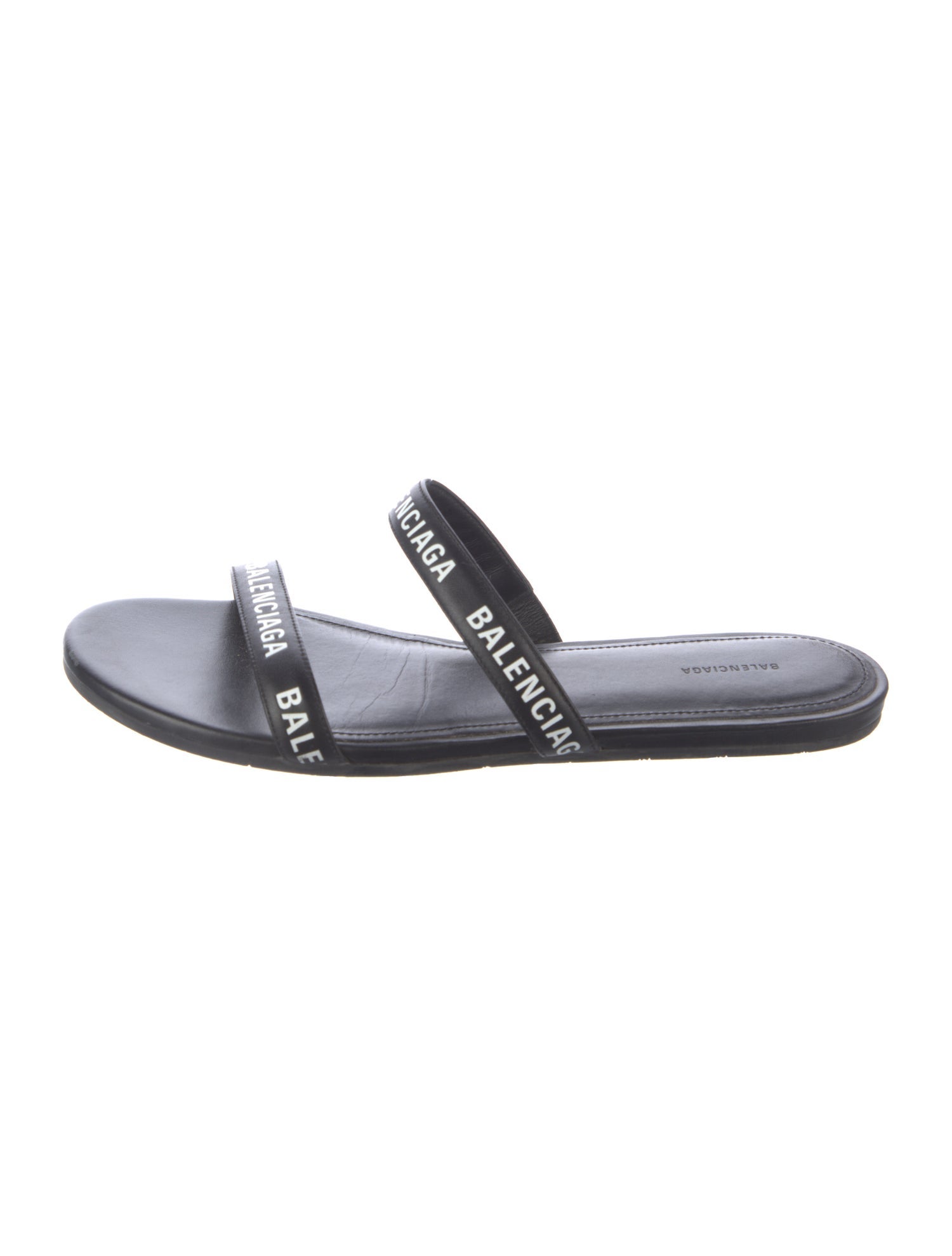 Balenciaga Leather Printed Slides