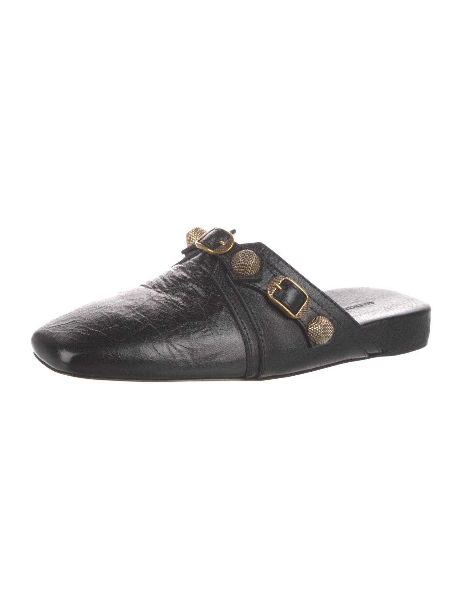 Balenciaga Leather Studded Accents Mules
