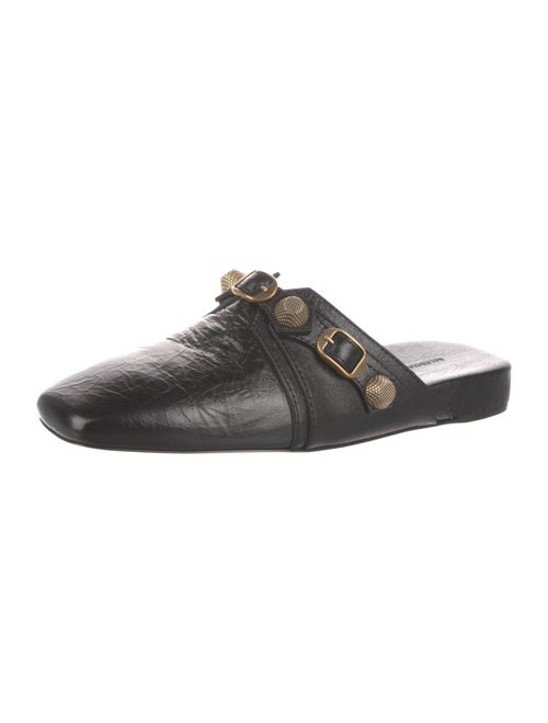 Balenciaga Leather Studded Accents Mules