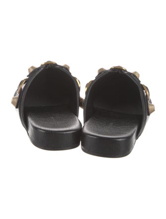 Balenciaga Leather Studded Accents Mules