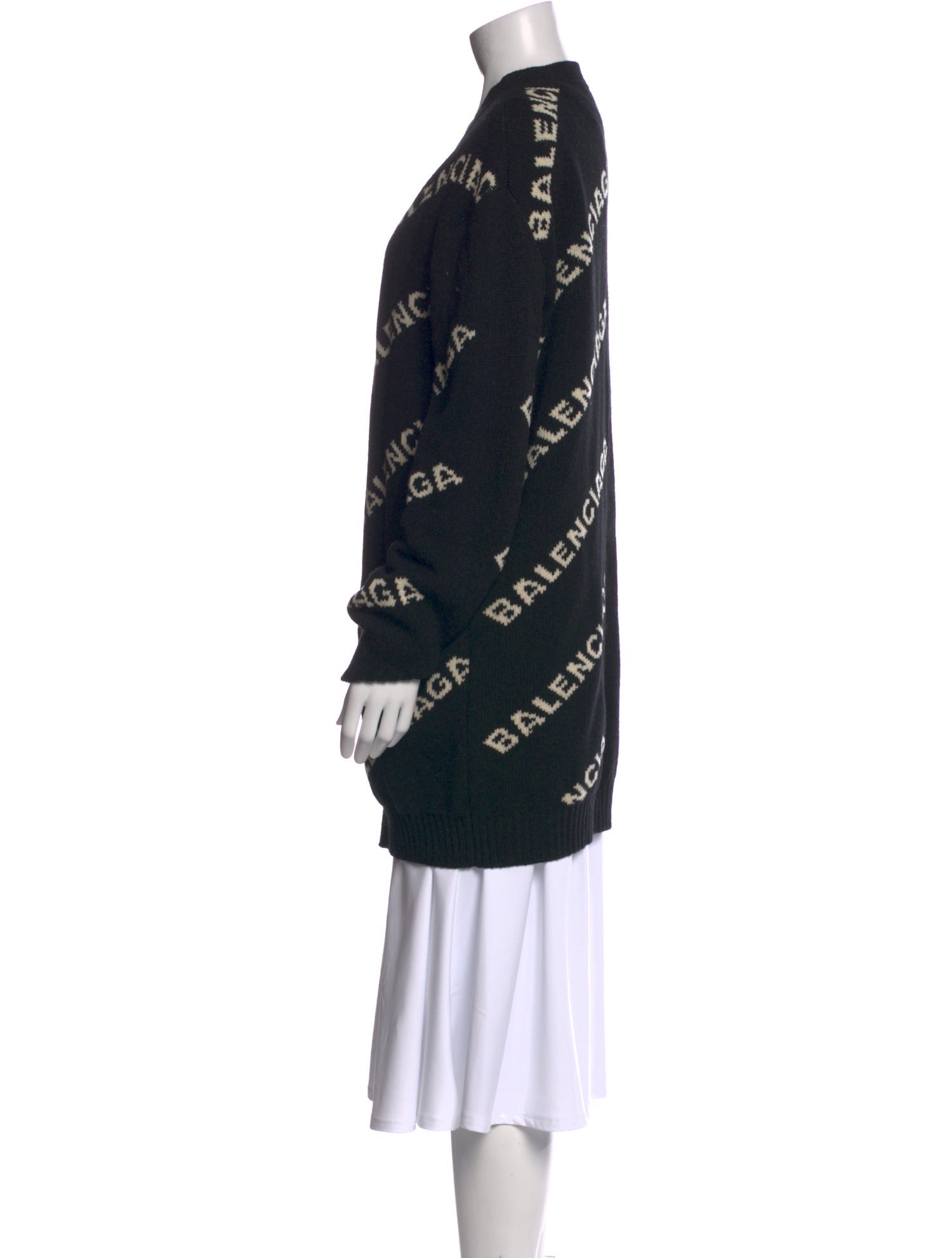 Balenciaga Printed V-Neck Sweater