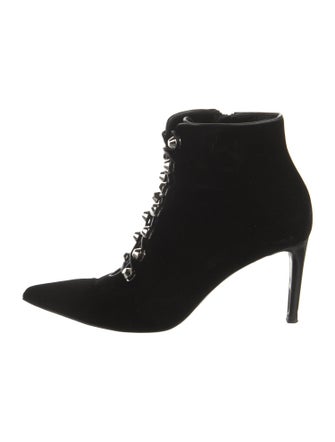 Balenciaga Velvet Lace-Up Boots