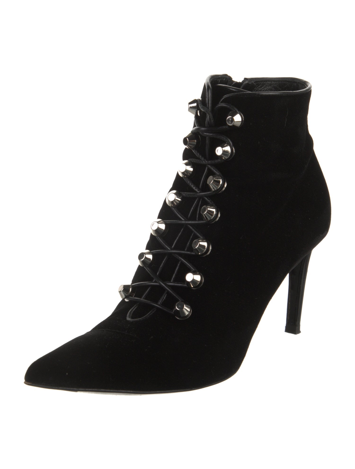 Balenciaga Velvet Lace-Up Boots