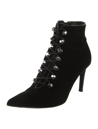 Balenciaga Velvet Lace-Up Boots