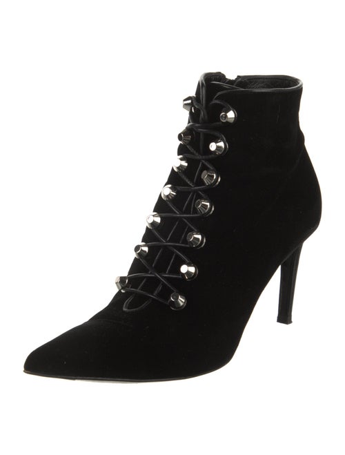 Balenciaga Velvet Lace-Up Boots