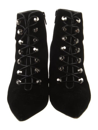 Balenciaga Velvet Lace-Up Boots