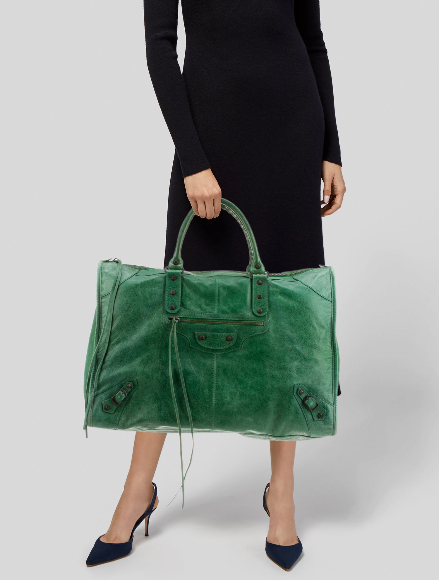 Balenciaga Leather Weekender Bag