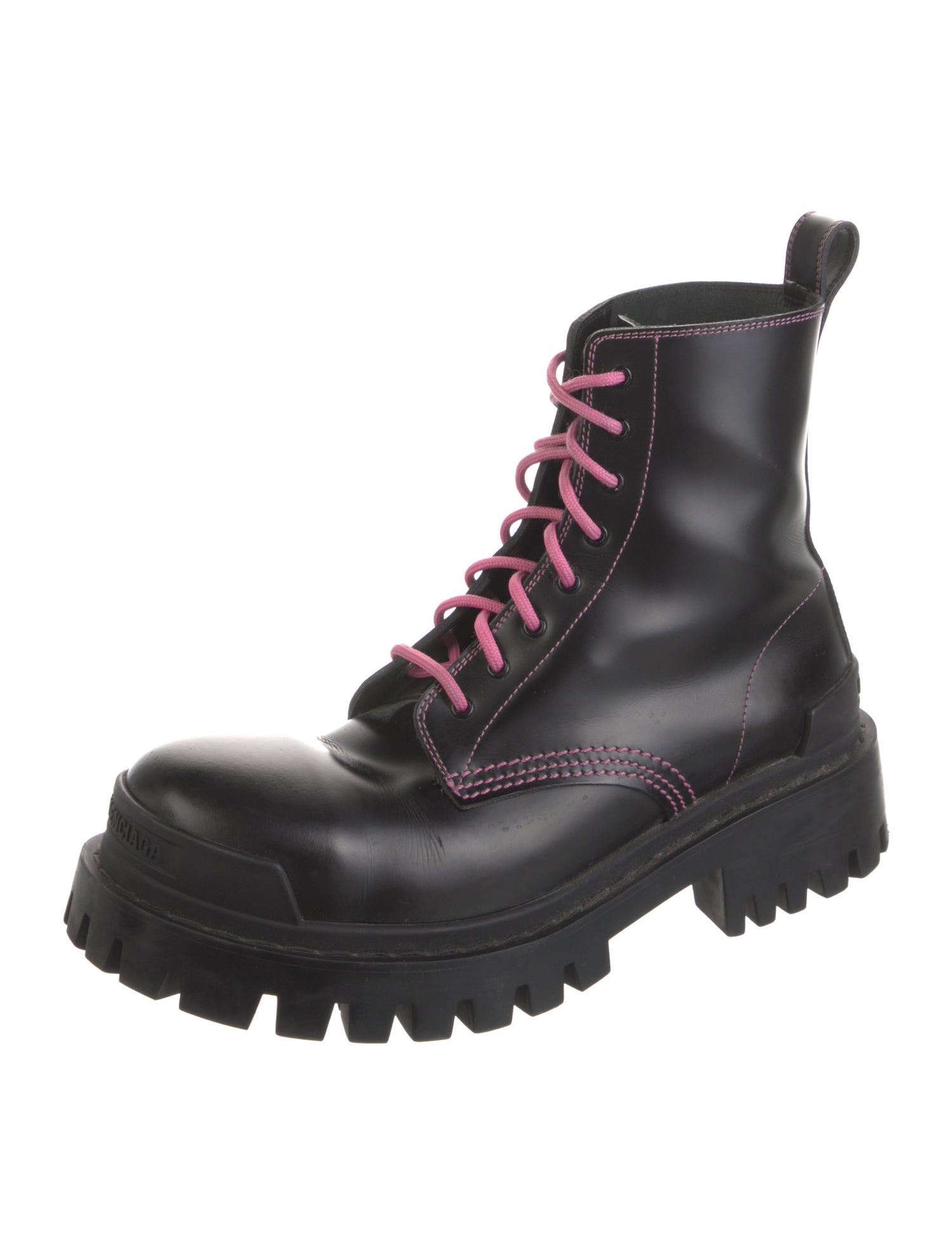 Balenciaga Strike Leather Combat Boots