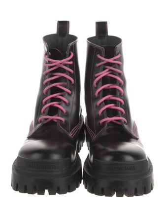 Balenciaga Strike Leather Combat Boots