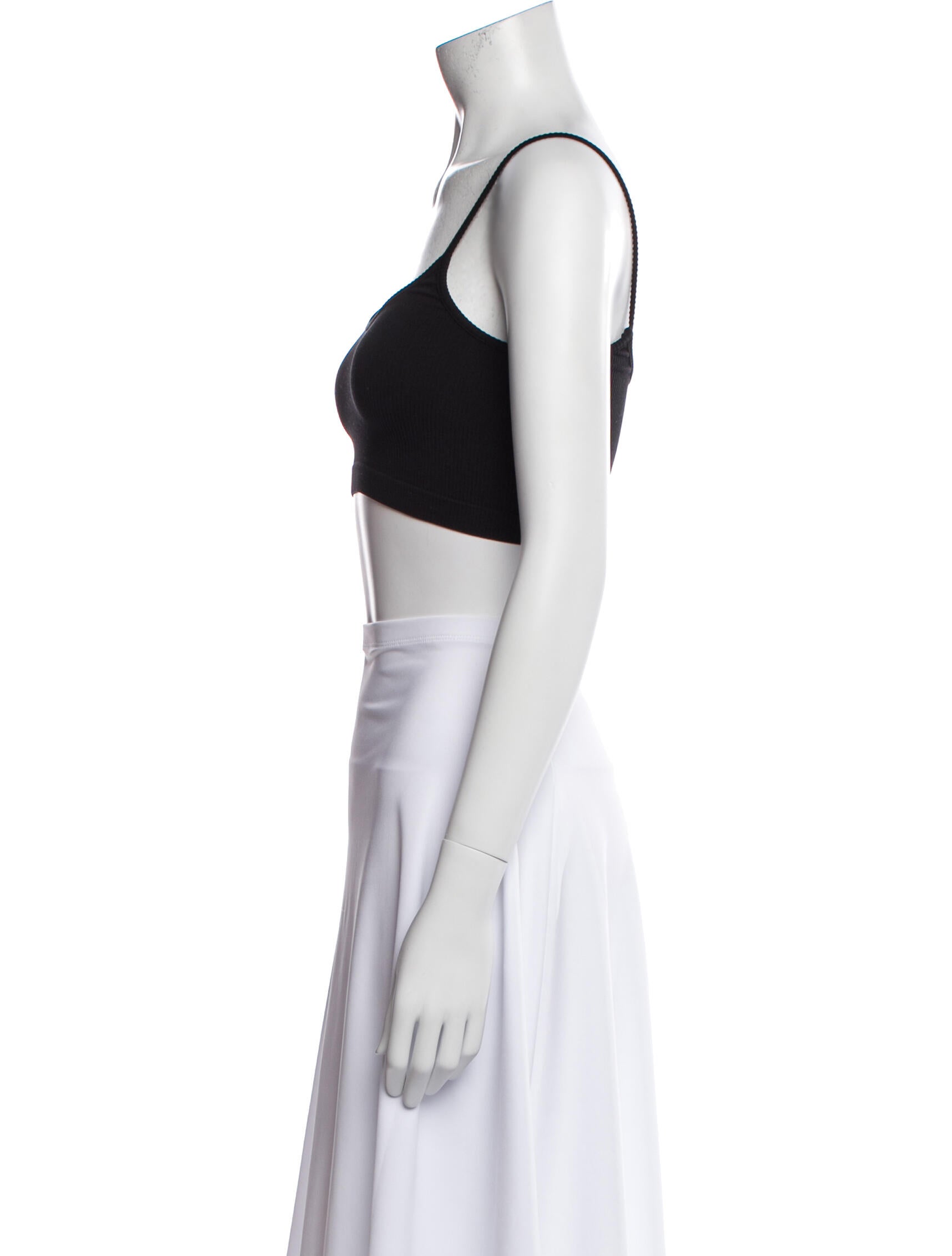 Balenciaga Square Neckline Sleeveless Crop Top