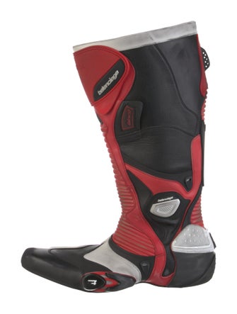 Balenciaga Leather Colorblock Pattern Boots