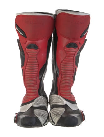 Balenciaga Leather Colorblock Pattern Boots