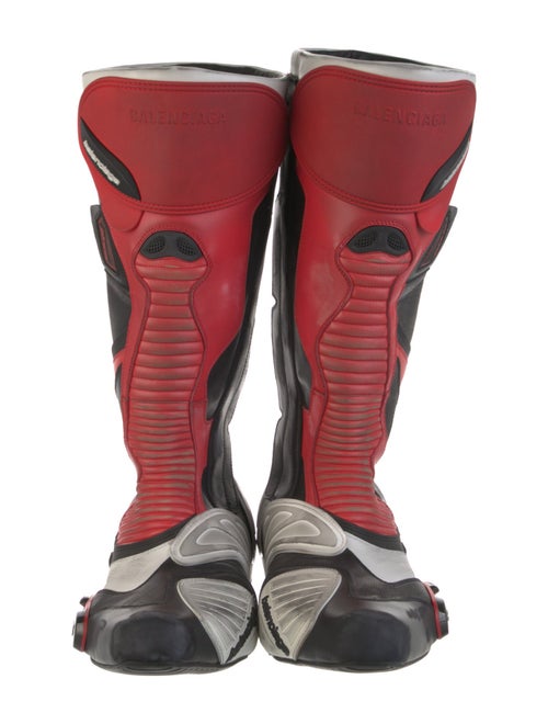 Balenciaga Leather Colorblock Pattern Boots