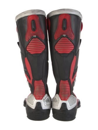 Balenciaga Leather Colorblock Pattern Boots