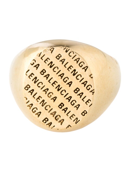 Balenciaga Logo Signet Ring