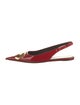 Balenciaga Knife Patent Leather Slingback Flats