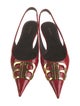 Balenciaga Knife Patent Leather Slingback Flats
