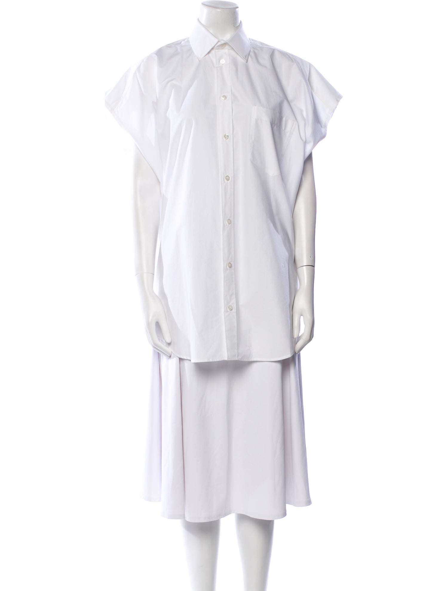 Balenciaga 2023 Short Sleeve Button-Up Top