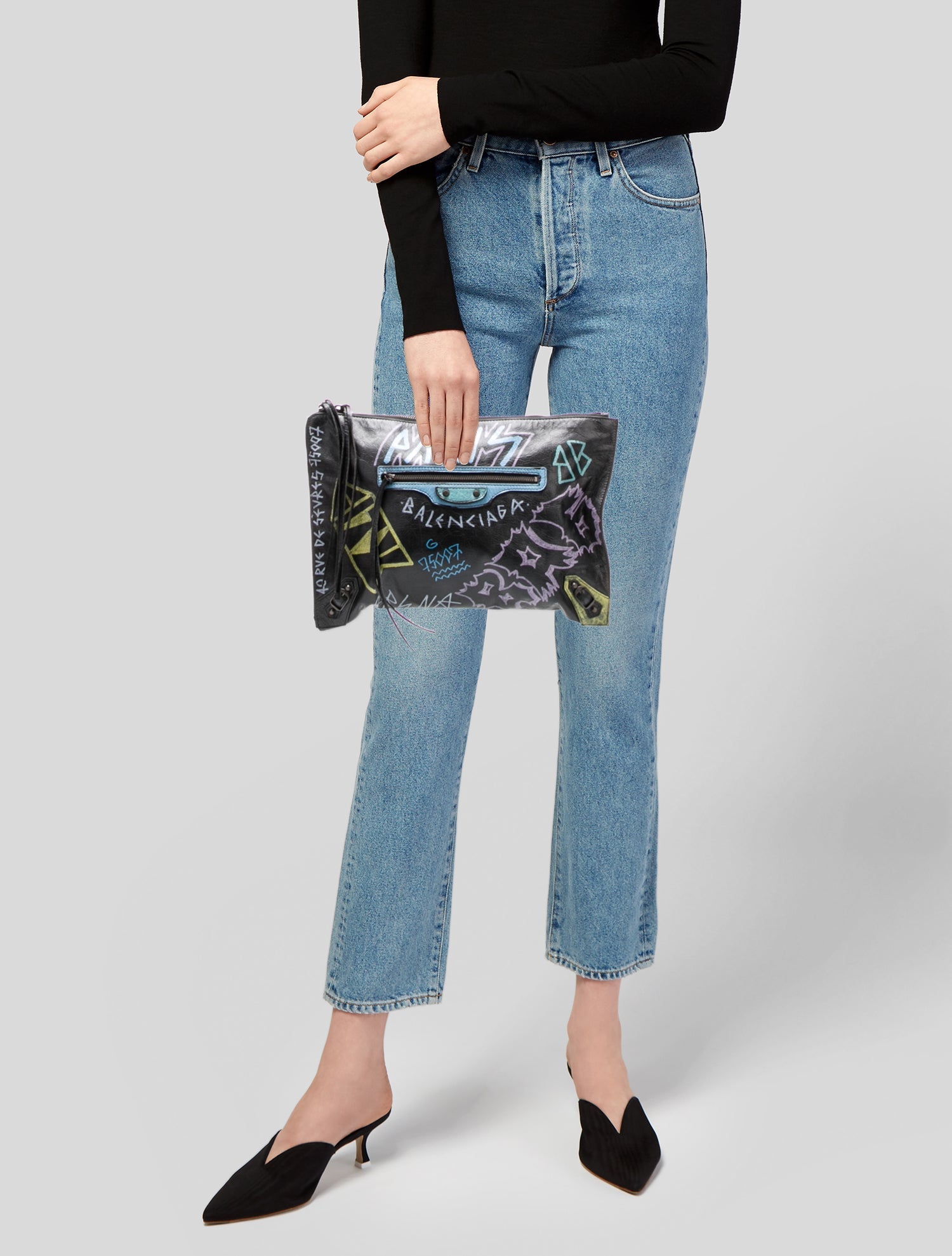 Balenciaga Leather Motocross Pouch