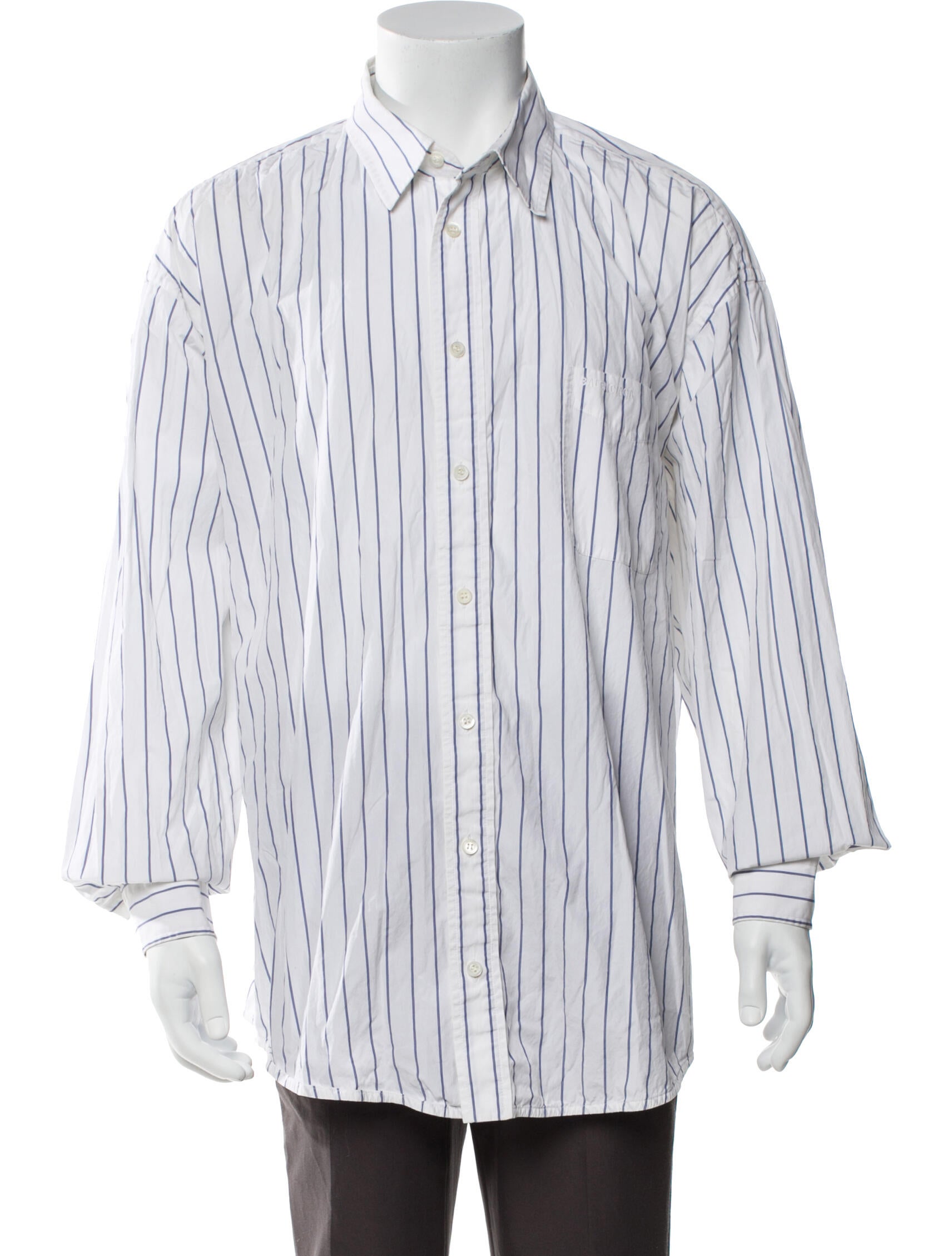 Balenciaga 2018 Striped Dress Shirt