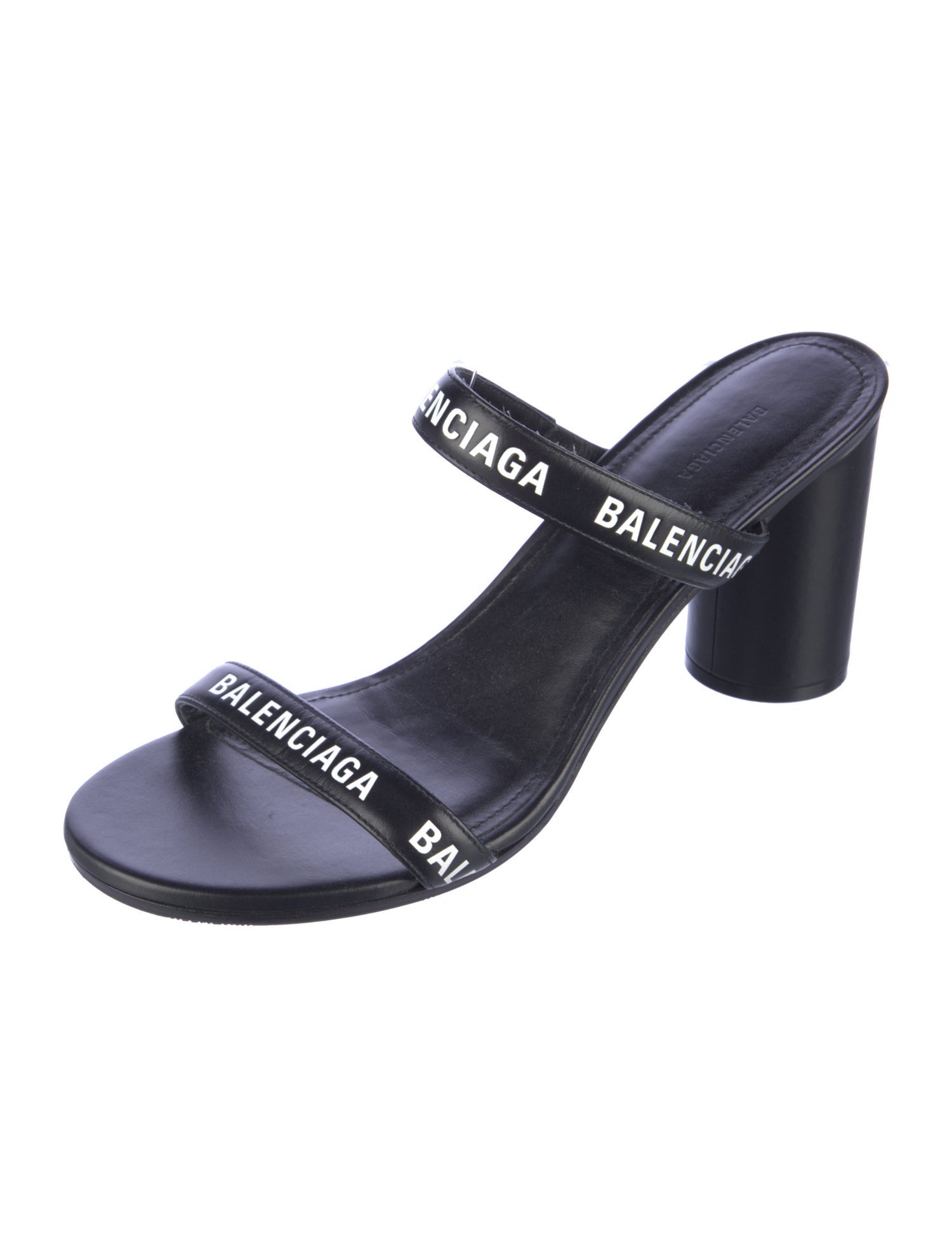 Balenciaga Leather Printed Slides