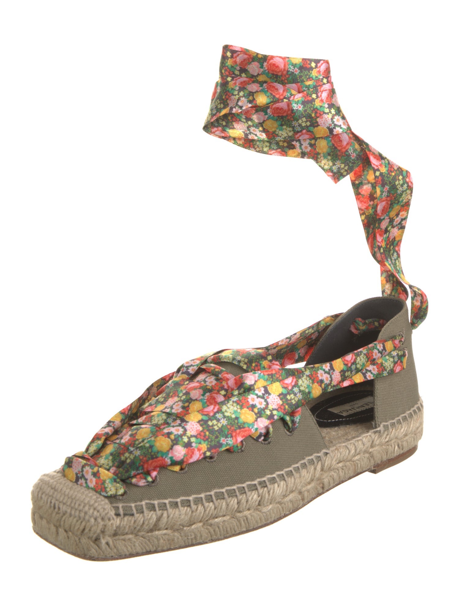 Balenciaga Canvas Floral Print Flats