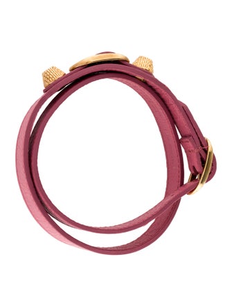 Balenciaga Leather Arena Giant Wrap Bracelet