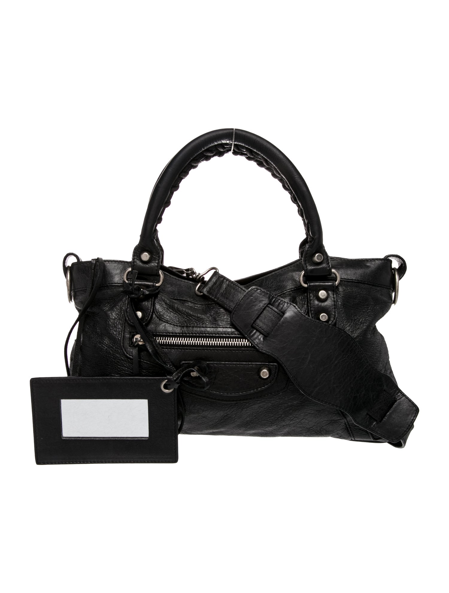 Balenciaga Leather Motocross City bag