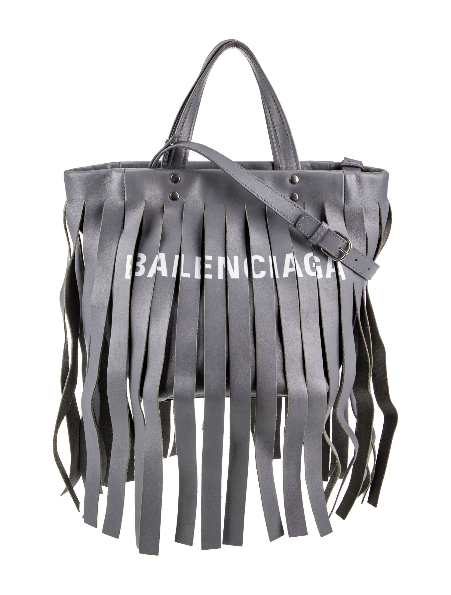 Balenciaga Leather Laundry Cabas XS