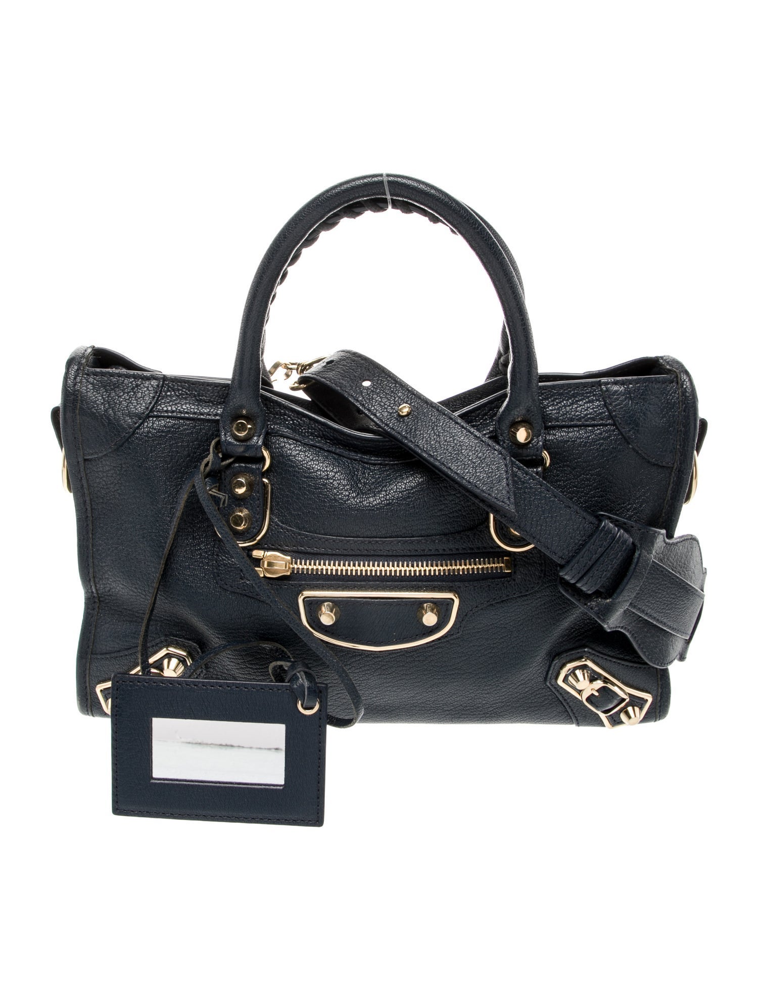 Balenciaga Leather Motocross City Metallic Edge Small