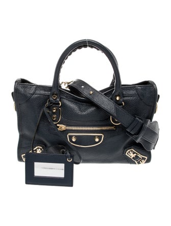 Balenciaga Leather Motocross City Metallic Edge Small