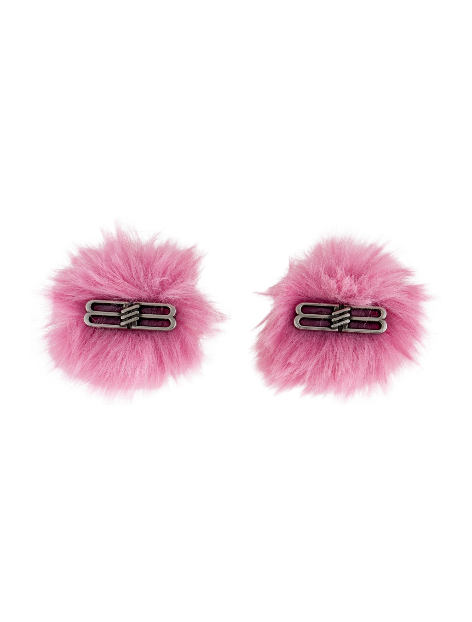 Balenciaga Fur BB Clip-On Earrings