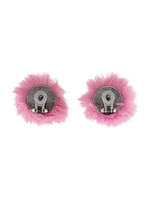 Balenciaga Fur BB Clip-On Earrings