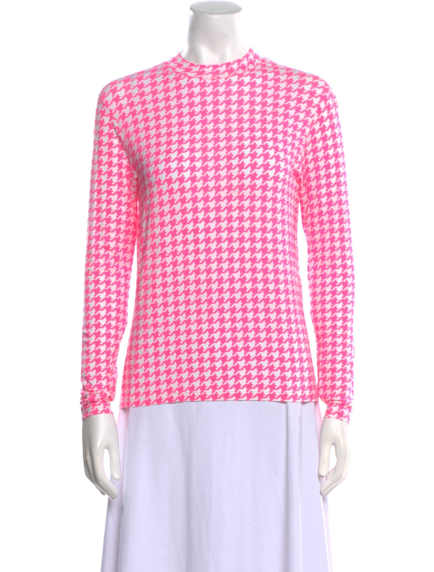 Balenciaga 2020 Houndstooth Print Blouse
