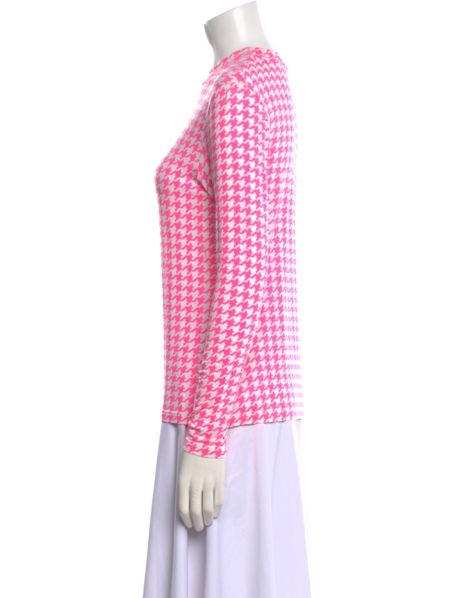 Balenciaga 2020 Houndstooth Print Blouse