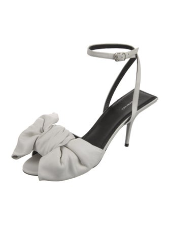 Balenciaga Leather Bow Accents Slingback Sandals