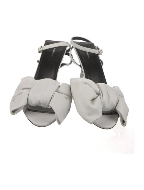 Balenciaga Leather Bow Accents Slingback Sandals
