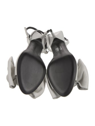 Balenciaga Leather Bow Accents Slingback Sandals