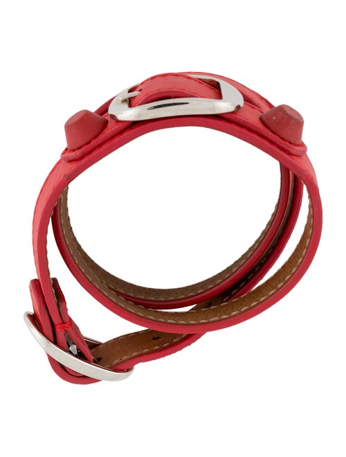 Balenciaga Leather & Rubber Arena Double Tour Wrap Bracelet