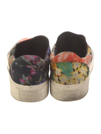 Balenciaga Leather Floral Print Sneakers