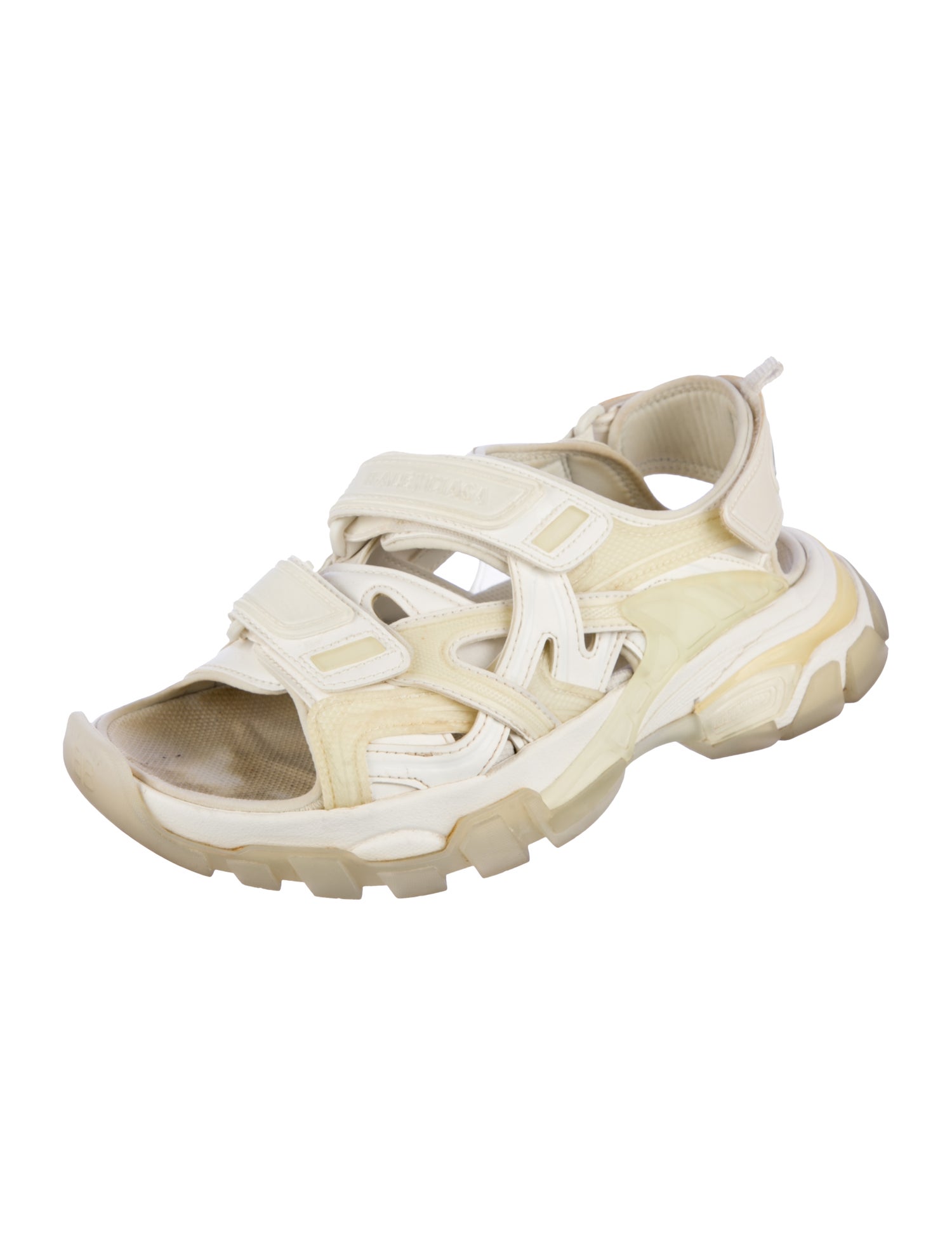 Balenciaga Leather Cutout Accent Slingback Sandals