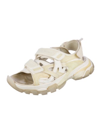 Balenciaga Leather Cutout Accent Slingback Sandals