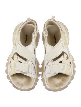 Balenciaga Leather Cutout Accent Slingback Sandals