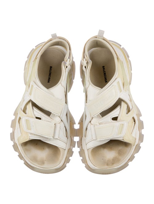 Balenciaga Leather Cutout Accent Slingback Sandals