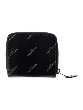 Balenciaga Leather Printed Compact Wallet