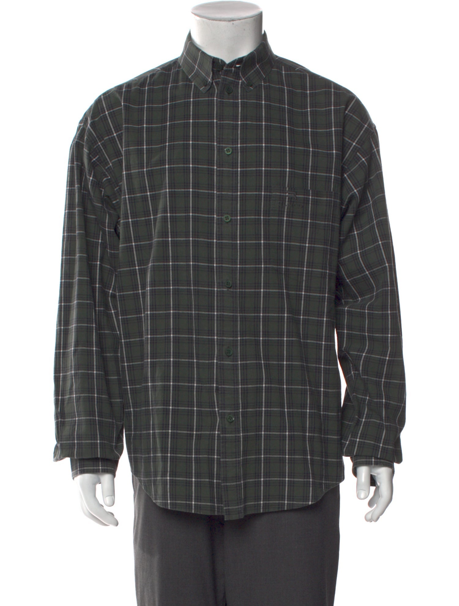 Balenciaga 2021 Plaid Print Shirt