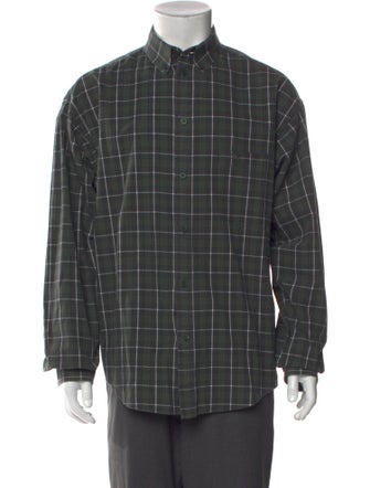 Balenciaga 2021 Plaid Print Shirt