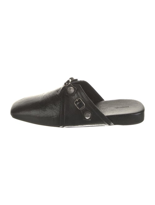 Balenciaga Leather Studded Accents Slippers