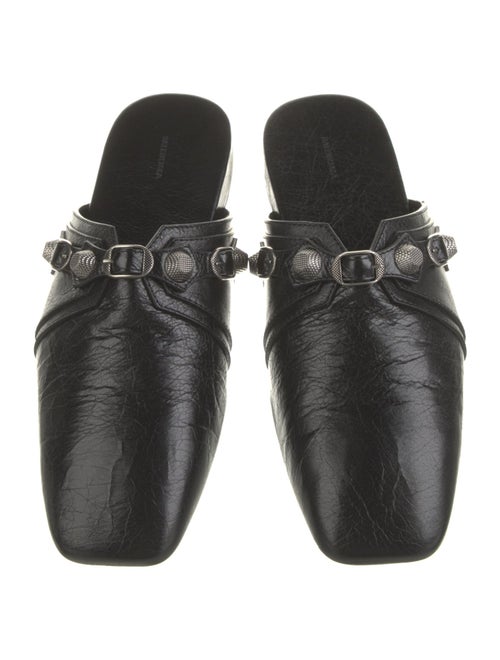 Balenciaga Leather Studded Accents Slippers