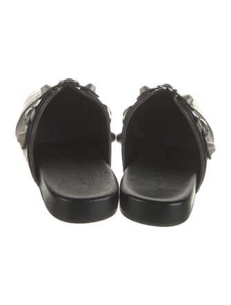 Balenciaga Leather Studded Accents Slippers